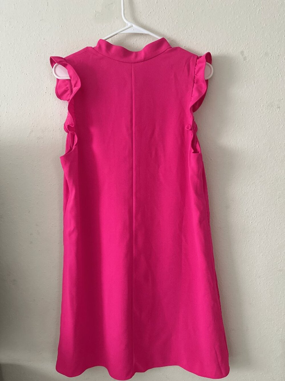 Lilly Pulitzer Adalee Shift Dress Size 12 Pink Palms Ruffle Sleeveless - Picture 3 of 6
